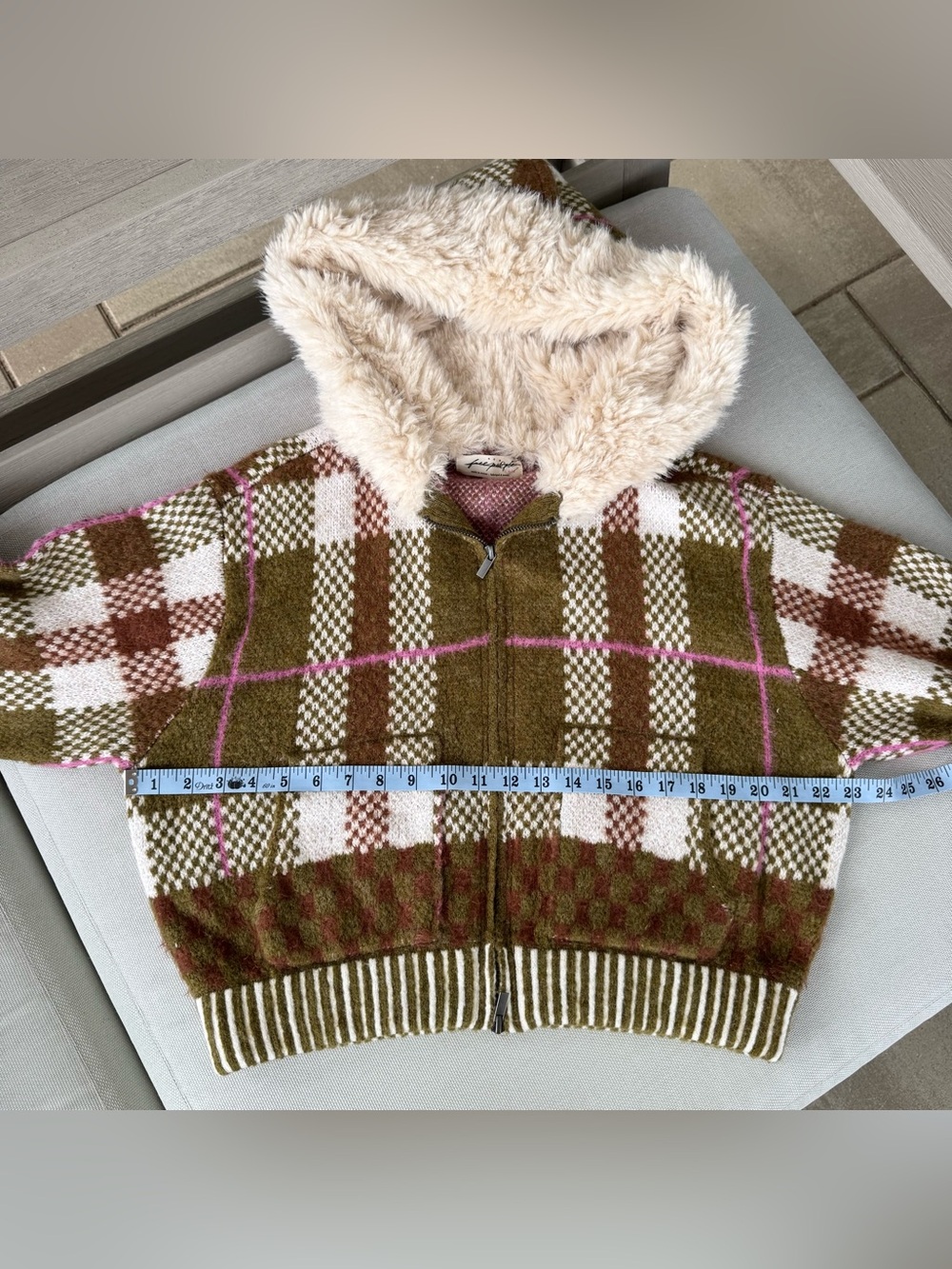 Free People Namesake Fur Lined Zip-Up Hoodie Sweater Medium - Picture 12 of 13